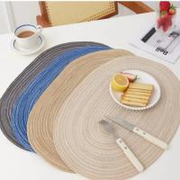 Grandes Tapetes De Comedor Ovalados Tejidos En Núcleo 35x50cm Pack De 1/6/10 Piezas En Colores Azul Caqui Crema Ecológicos Para Mesa De Comedor - details 12