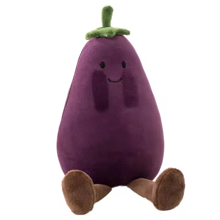 Muñeco de peluche de fruta, adorable muñeco de dibujos animados de plátano, melocotón, pera y berenjena, muñeco de peluche, adorno de fruta suave, muñeco de peluche para fiesta, decoración de mesa para el hogar, regalos - 1