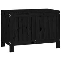 vidaXL Caja de almacenaje jardín madera de pino negro 76x42,5x54 cm - details 3