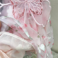 Vestido De Princesa Para Bebé Niña Verano Con Estampado Floral Y Nuevos Alas Traseras Vestido De Cumpleaños Bohemio Sin Mangas Largo Hasta La Rodilla - details 6