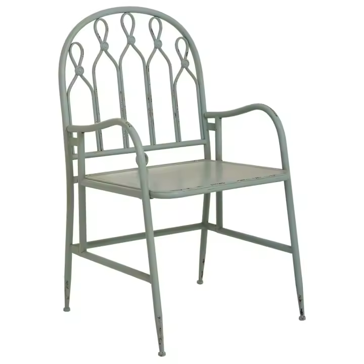 WANDERLUST DECO Silla de metal verde 55x56x96h cm. No viene montado - 1