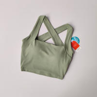 Sudadera Deportiva Sin Costuras Para Mujer Con Espalda Cruzada Y Amplias Alzas a Absorbedor De Choques Para Yoga Y Correr - details 9
