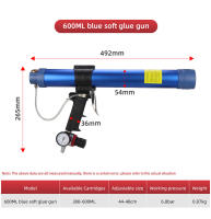 Pistola De Sellado Pneumática 310ml 600ml Para Construcción Pistola De Grout De Cauchu Para Vidrio Y Goma Herramienta DIY - details 10
