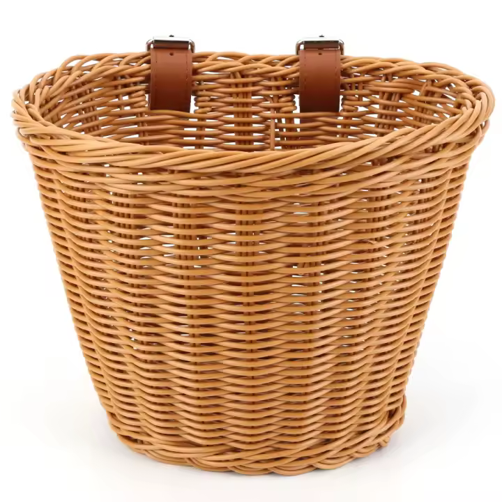 Cesta De Bicicleta Tejida a Mano De Rotan Almacenamiento Para Manillar Frontal Para Niños Y Adultos Bolsa Portabagajes Para Ciclismo - 1