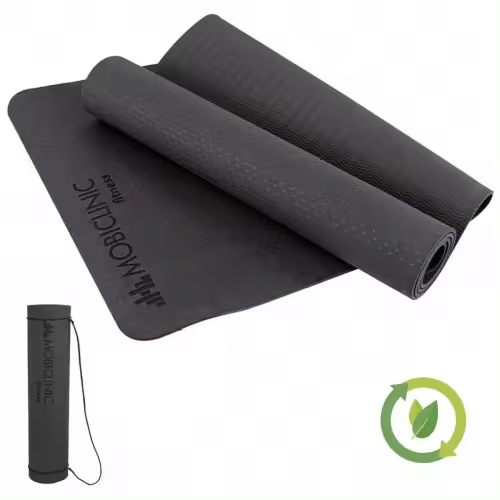 Mobiclinic Esterilla de Yoga Incluye Correa de Transporte 6mm grosor Marca Española Antideslizante Impermeable Ecológica Fitness Deporte 181x61x0.6 cm Lavable Flexible TPE Morado - 1