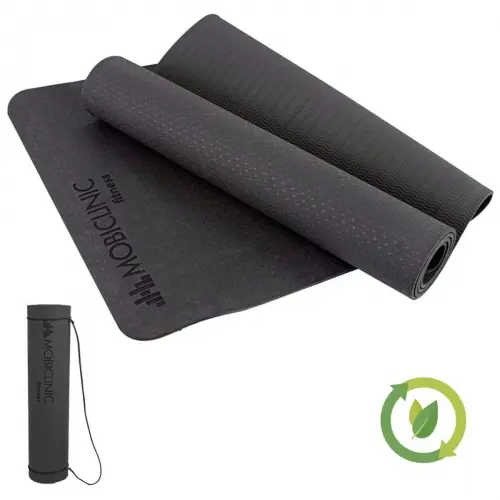 Mobiclinic Esterilla de Yoga Incluye Correa de Transporte 6mm grosor Marca Española Antideslizante Impermeable Ecológica Fitness Deporte 181x61x0.6 cm Lavable Flexible TPE Morado - 1