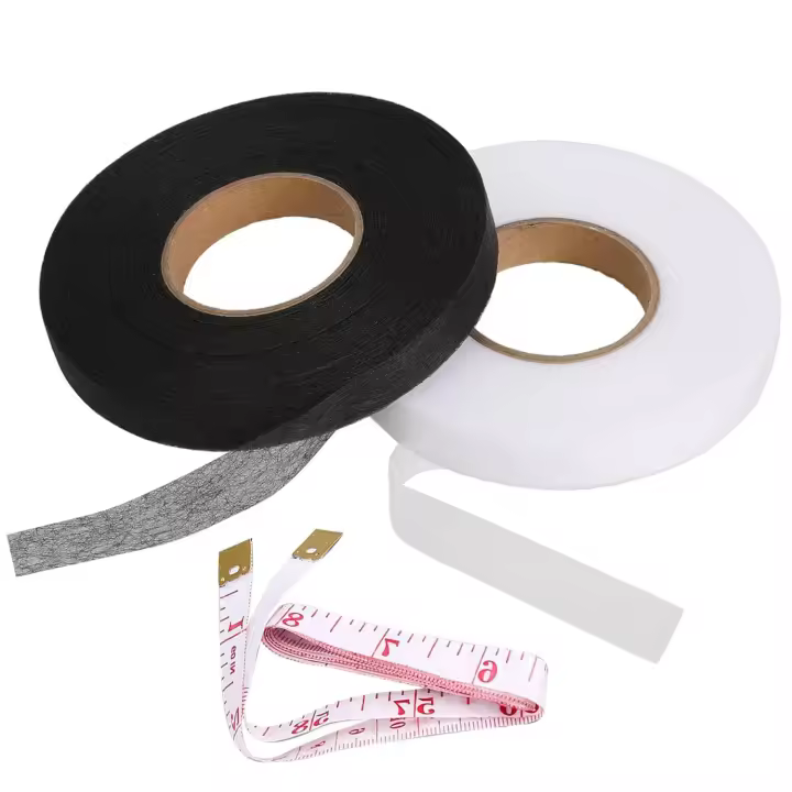 Ourlet Thermocollant 2 Pcs, Bande Thermocollante Ourlet 70 Yards, Bande Thermocollante Rideau, Ruban Thermocollant, Réparation Facile des Vêtements et Projets de Couture, avec Mètre Ruban,20mm - 1
