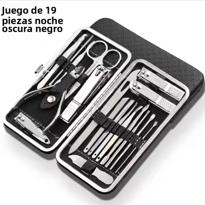 Juego De Tijeras Para Uñas Y Pelos De Los Pies Con 18 Piezas Tijeras Para Piel Muerta Tijeras Para Cejas Funda De Cuero Grande - 1