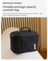 Bolso De Cosméticos Para Mujer Rosa Negra Estuche Portátil De Gran Capacidad Con Cierre De Doble Cremallera Y Flap - details 5