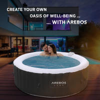 AREBOS Piscina Hidromasaje SPA Inflable Redonda Interior y Exterior 208 Cm 6 Personas 130 Chorros Masaje 1000 Litros - details 7