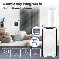 Interruptor De Cortina ZigBee MOES Panel De Toque De Vidrio 2.5D Inteligente Compatible Con Alexa Google Home Tuya Control Remoto Por App - details 1