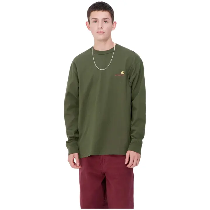 Camiseta de Manga Larga Carhartt WIP L/S American para hombre en color verde - 1
