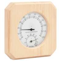 vidaXL Higrotermógrafo y reloj de arena para sauna 2 en 1 madera pino - details 1
