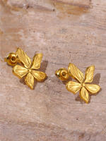 Pendientes de Maple inoxidable de la Flor del Pivot priionero para las mujeres de Oro de Plata con inclusiones de color Multi Zircon Pendientes de las mujeres Cute Girls Ear Cuff - details 14
