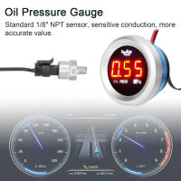 Medidor De Presión De Aceite Para Coche 52mm Pantalla Digital LED 9-35V Con Sensor De Alarma 1/8NPT Material ABS + Metal - details 2