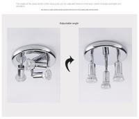 Tres Cabezas Circulares De Luz LED Para Techo Con Focos Gu10 Ajustables En Frente Del Espejo Expuesto En Armario - details 5