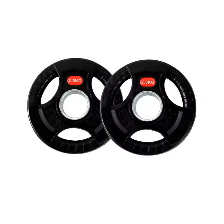 Ozio Fitness 2 Discos de Pesas 2,5 kg 30 mm de 3 agarres con Recubrimiento de Caucho Musculación - 1