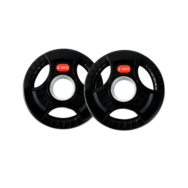 Ozio Fitness 2 Discos de Pesas 2,5 kg 30 mm de 3 agarres con Recubrimiento de Caucho Musculación - 1