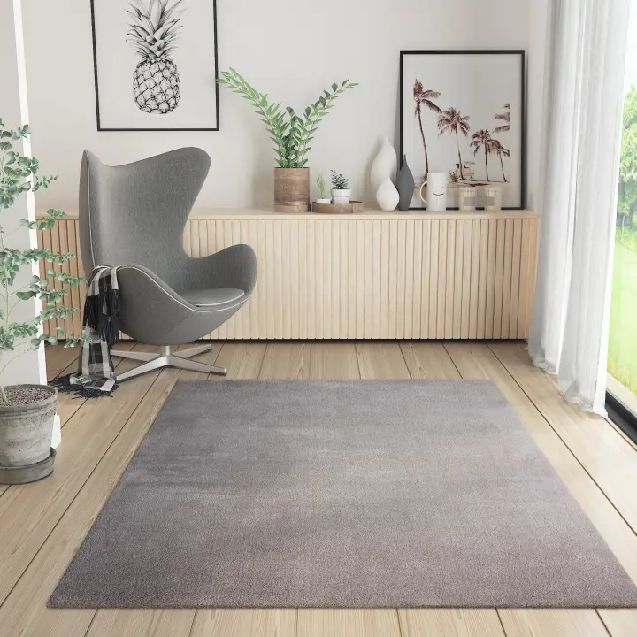 RUGURA - Alfombra Salón Moderna Unicolor Lavable Antideslizante Pelo Corto y Suave - 1