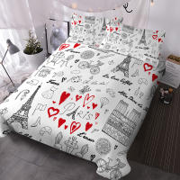 Conjunto De Ropa De Cama Con Diseño De Torre De París 3 Piezas Funda De Edredón Y 2 Almohadillas Para Cama Familiar Moderna Y Cómoda Para Todas Las Estaciones - details 2