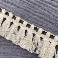 Manta de gasa de algodón de doble capa para bebé INS, manta de muselina de algodón puro, crepé, chal a prueba de viento, borla de encaje, manta para niños - details 15