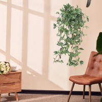 Planta Artificial De Vínculo Largo Para Pared Hojas Verdes De Árbol Silken Rattan Decoración Para Hogar Jardín Bodas Mesa Central - details 4