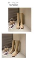 Botas Largas Para Mujer Con Forro Polar Zapatos De Caballero De Otoño E Invierno Européicos Y Americanos Talla 42 - details 25