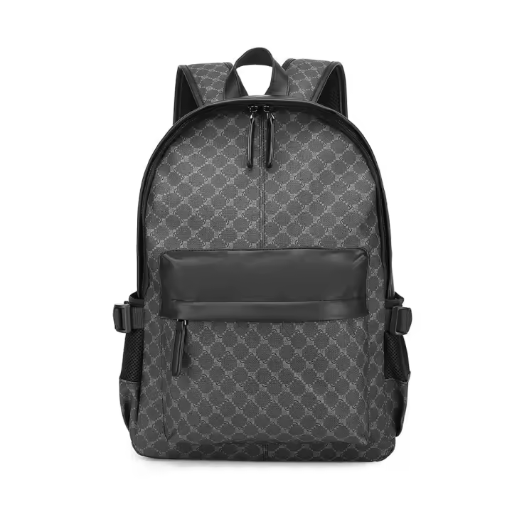 Mochila Multifuncional Para Hombres Y Mujeres Con Portátil Diseñadora Para Viajes Negocios Y Escuela Bolsa Diaria De Cuero PU Con Lona De Nylon - 1