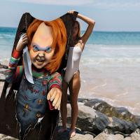 Toalla De Playa B-bride of C-chucky Para Niños Toalla De Baño Piscina Vacaciones Regalo Picnic Fiesta Toalla Rectangular De Algodón Y Poliéster Absorbente Y Secado Rápido - details 5