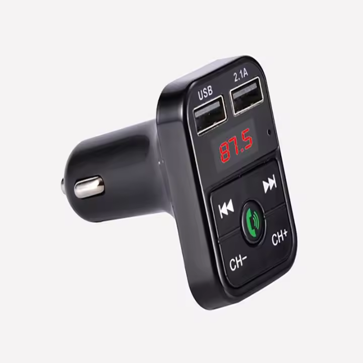 Kit De Manos Libres Para Coche Con Bluetooth FM Transmisor LCD Reproductor MP3 USB Cargador Accesorios Para Coche Negro - 1