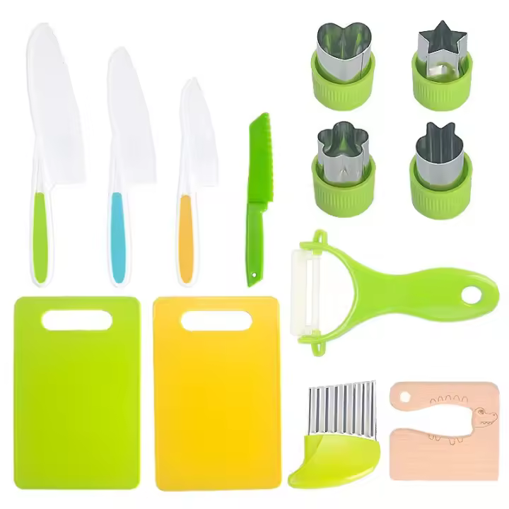 Juego de Cuchillo Infantil de 13 Piezas, Cuchillo de Cocina para Niños, Cuchillo de Seguridad a Partir de 2 Años - 1