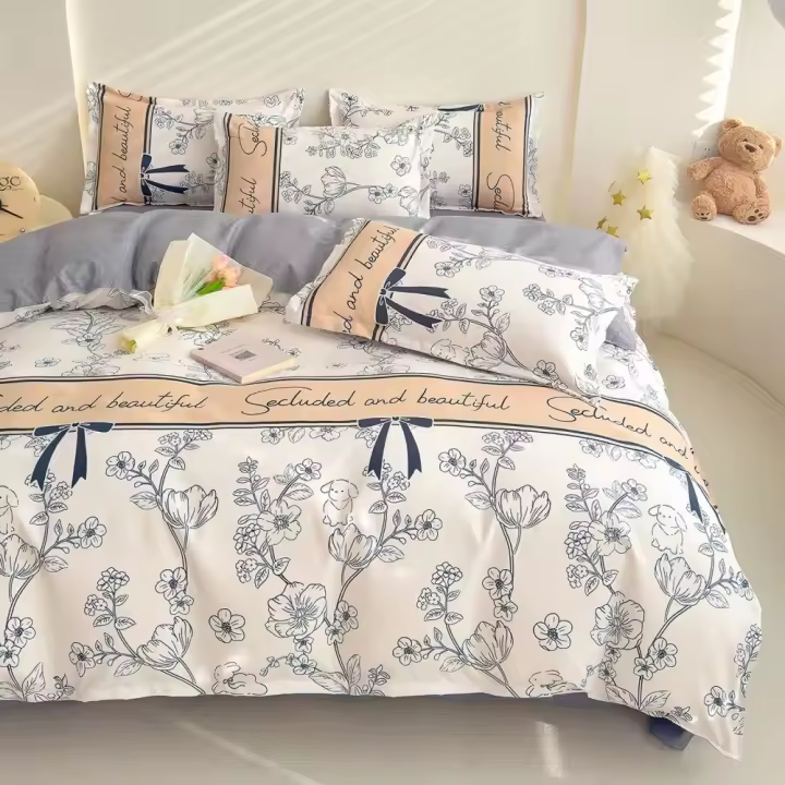 Juego de Funda Nórdica 4 Piezas de Algodón Alta Calidad Juego de Ropa de Cama- Dibujo Elegante - Varios Tamaños Disponibles - 1