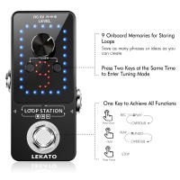 Pedal De Efectos Para Guitarra LEKATO Looper Con 9 Bucles Y Tiempo De Grabación De 40 Minutos Estación De Bucles Con Tuner Deportes Musicales - details 4