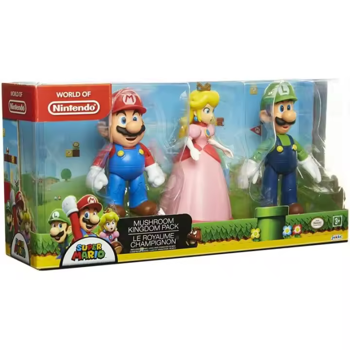 Blister 3 figuras Super Mario Bros 10cmFigura  Coleccionable - Idea de Regalo- Mercancia Oficial - Juguetes para Niños y Adultos - Movies Fans - Muñeco para Coleccionistas y Exposición - 1