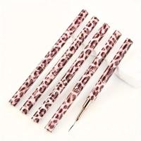 Set De 5 Pinceles Para Arte De Uñas Con Diseño De Leopardo Herramienta Profesional De Manicura Para Dibujar Líneas Estriadas En Gel UV Y Pintura De Uñas - details 1
