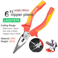 Alicates De Corte De Alambre Aislados LAOA VDE De 6'' 7'' 8'' Combinación Diagonal Nariz De Agujas Para Electricista Resistencia a Alta Tensión - details 4
