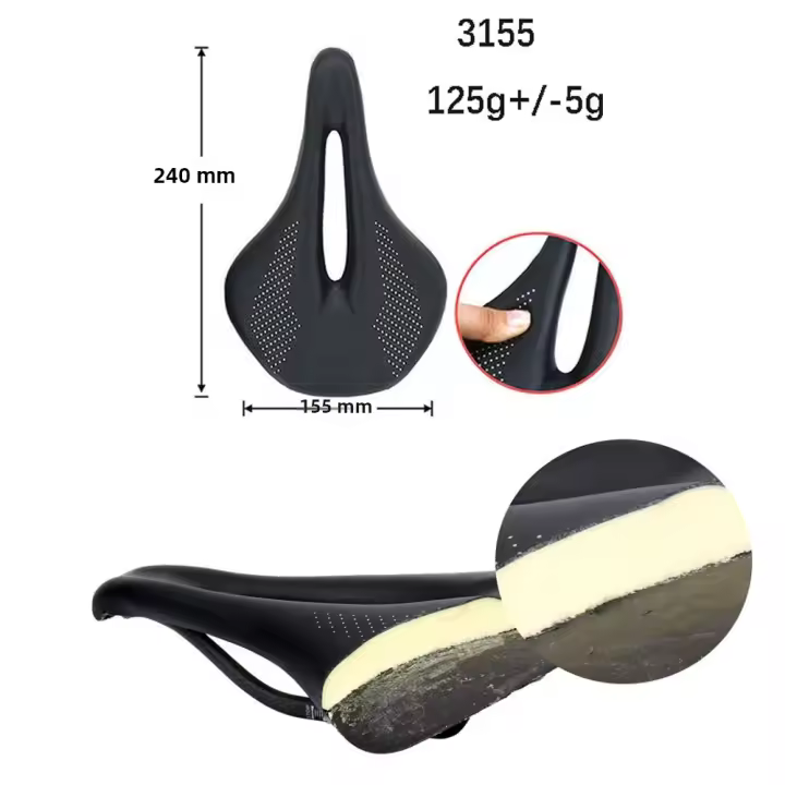 Sillín De Bicicleta ELITAONE De Carbono Ultrafino 96G Para MTB Y Carretera Almohadilla Hueca Cómoda Accesorios Para Bicicleta Tamaño 240X143MM Unisex - 1