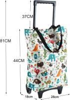 Carrito de compras plegable, bolsa de mano reutilizable y plegable, con ruedas de goma, carrito de compras ligero con ruedas, bolsa de mano para supermercado y viajes (blanco) - details 0