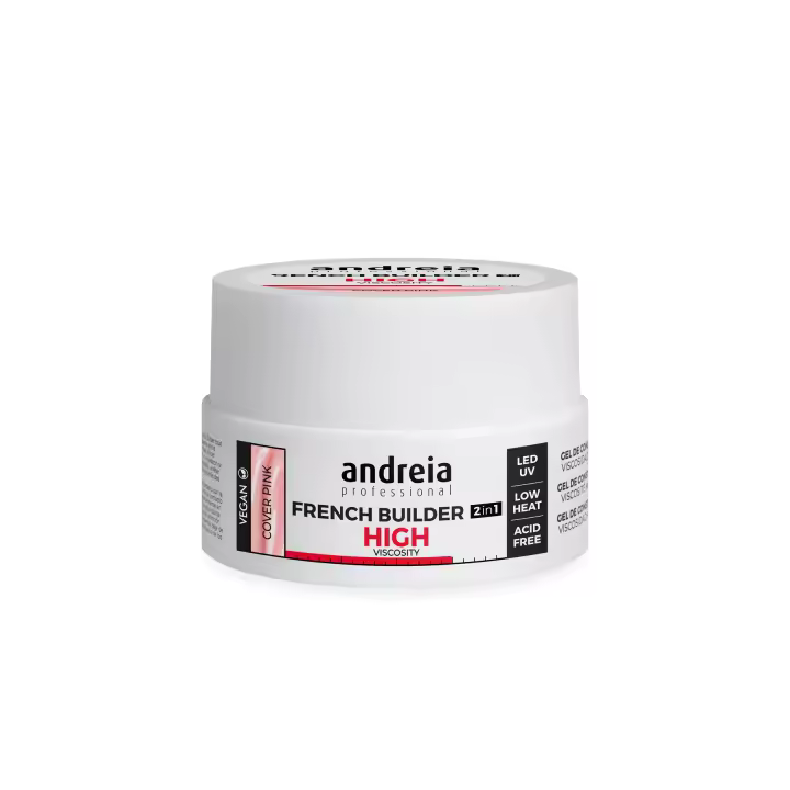 Andreia Professional French Builder High Viscosity 22gr Cover Pink Gel de Construcción 2 en 1 Alta Viscosidad - Gel Autonivelante para Manicura Francesa Base & Construcción - 1
