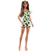 Barbie fashionista morena con pelo largo liso y vestido de lunares asimetrico HJR99 MATTEL - details 1