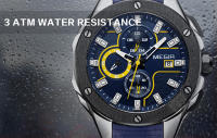 Reloj De Pulsera Militar Deportivo Para Hombre MEGIR Marca Top Resistente Al Agua Con Correa De Silicona Azul Y Calendario Automático Movimiento De Cuarzo - details 8
