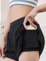 Shorts De Correr Para Mujer Con Bolsillo Anti-Exposición Y Corte Ajustado Fitness Entrenamiento Ligero Y Secado Rápido Yoga - details 1