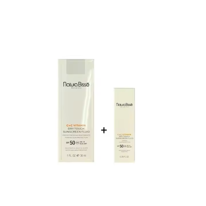 Natura Bisse c+c vitamin dry touch suncreen fluid spf 50 protector reafirmante 30 ml + minitalla premium diferente de regalo - 1