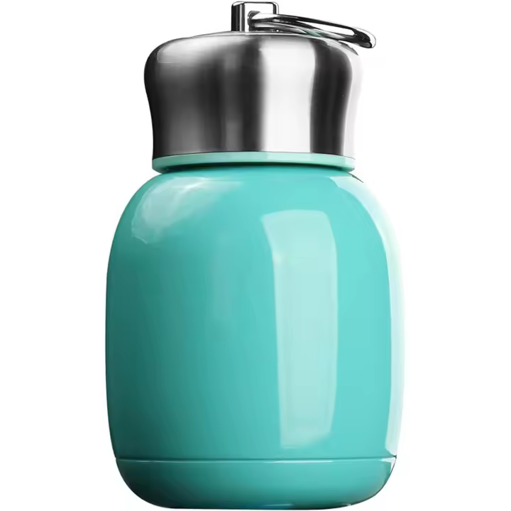 Mini Termo de 200 ml, botella de Agua, Termo, Taza para Beber Café, leche, a prueba de fugas, botella de Agua fría y Caliente para Viajes (Azul) - 1