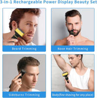 3 en 1 trimmer eléctrico de los hombres conjunto combinación de pantalla de visualización digital conjunto cortadora de pelo - details 3
