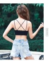 Top Deportivo Transpirable Con Encaje Y Tirantes Cruzados Sexy Sin Costuras Para Mujer Prenda Versátil Para Fitness Y Entrenamiento - details 6