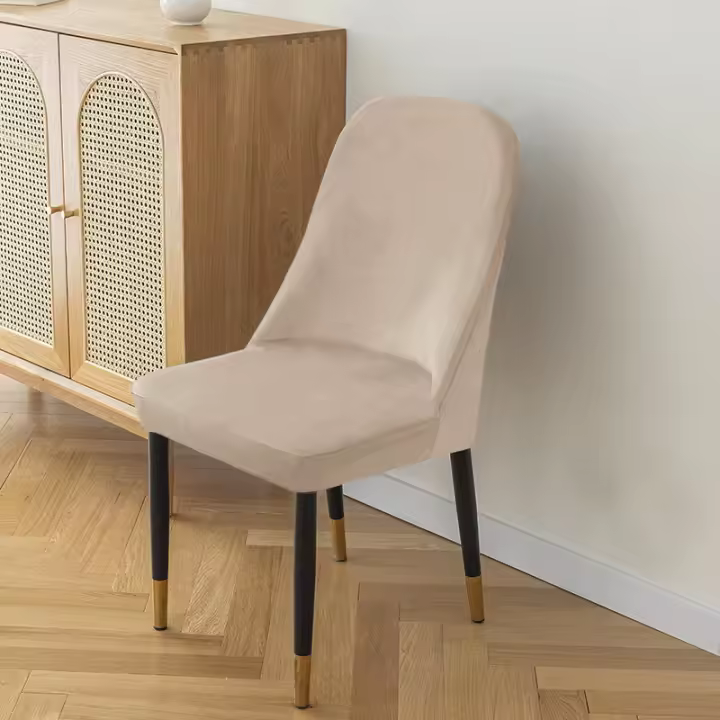 Cubierta De Silla De Cuero Grueso En Color Sólido Lavable Para Oficina Y Hogar Antideslizante Incluyente Para Sillas Curvas - 1