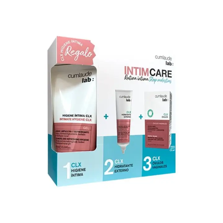 CUMLAUDE LAB: INTIMCARE RUTINA INTIMA CLX (HIDRATANTE EXTERNO 30 ML + OVULOS + REGALO GEL 100 ML) - 1