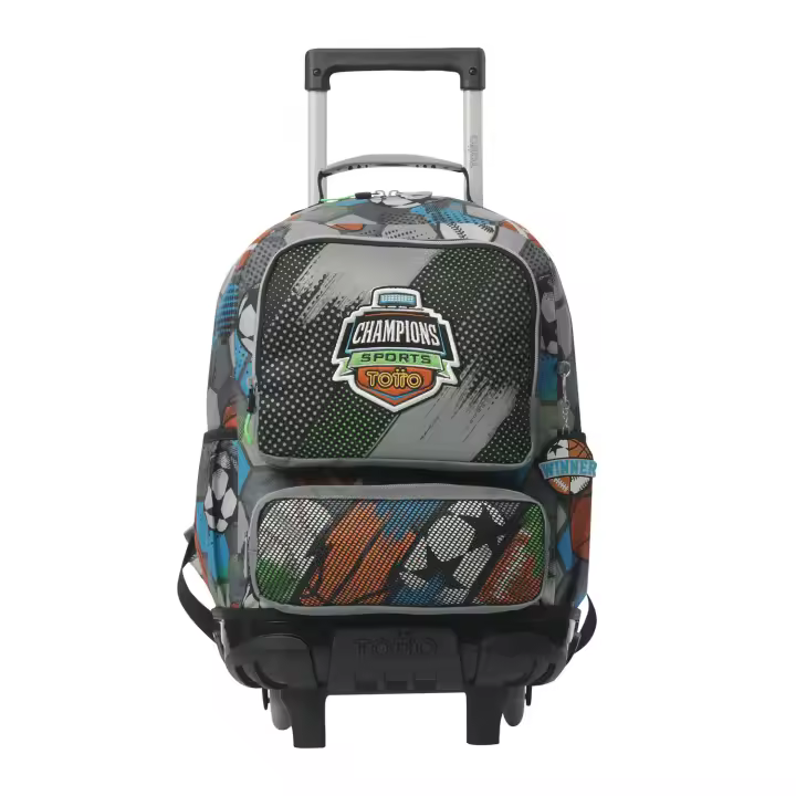 Totto Mochila infantil ruedas Multisport -Dimensiones:29.5 x 41.5 x 19 cm-Material:Poliester - 1