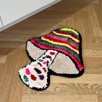 Alfombra Antideslizante De Setas Coloridas Alfombrilla De Cocina Y Dormitorio Hecha a Mano Alfombra De Poliéster Para Entrada Sala De Estar Decoración Del Hogar - details 4